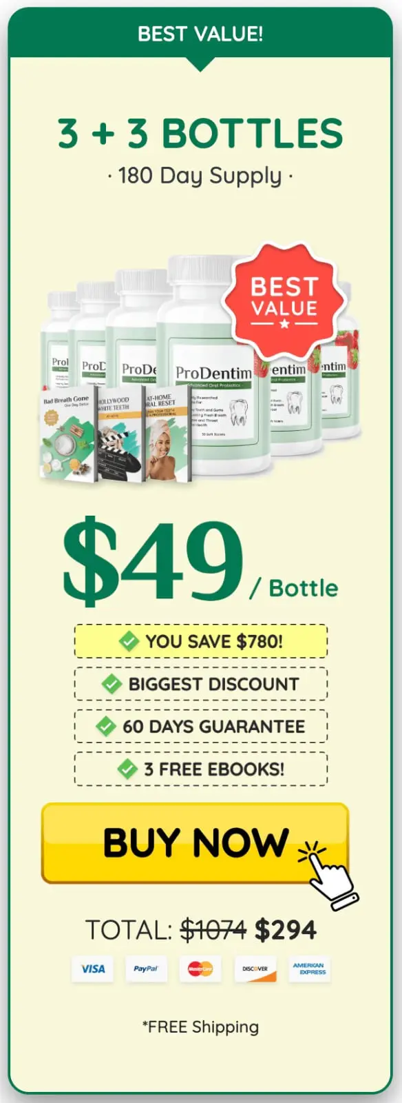ProDentim 180-days supply order now 