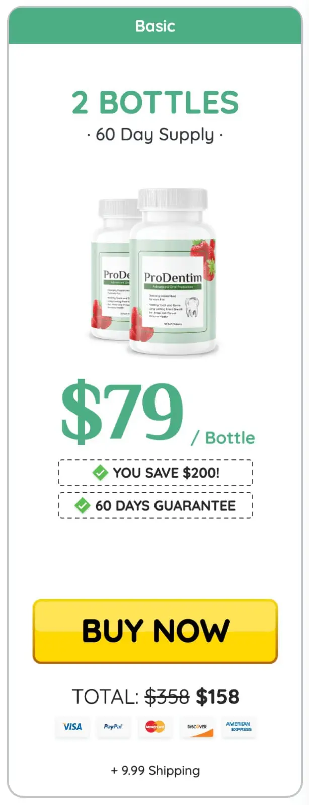 ProDentim 60-days supply order now